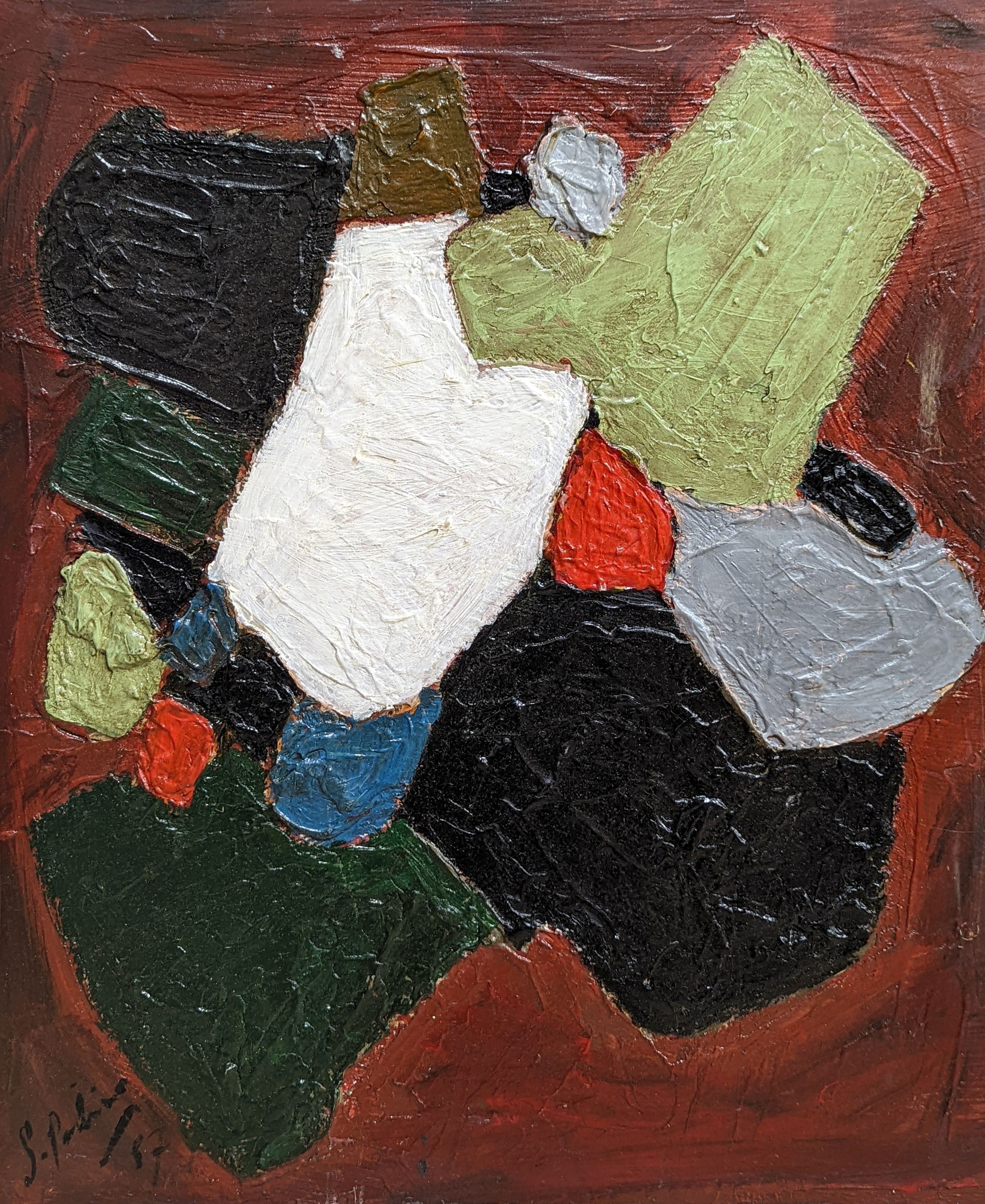 Modern British, oil on board, Untitled, bears signature, 60 x 50cm